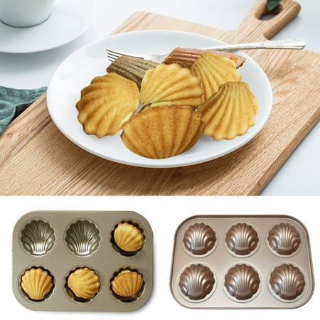 Mini Madeleine Cake Pan 6 Cavity Non-stick Oval Scallop Cookie Baking Pan