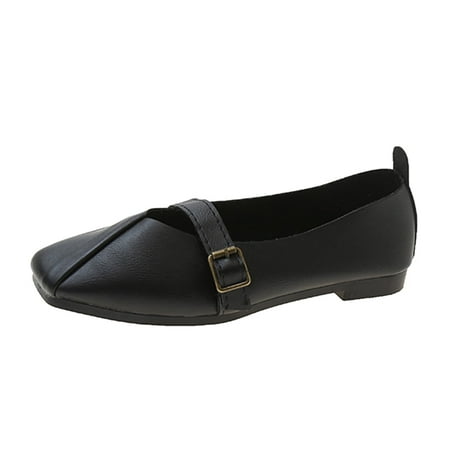 Casual Shoes for Women Ladies Fashion Solid Color Leather Belt Buckle Shallow Soft Sole Flat Casual Shoes Women Casual Shoes Pu Black 37
Casual Shoes for Women Ladies Fashion Solid Color Leather Belt Buckle Shallow Soft Sole Flat Casual Shoes Women Casual Shoes Pu Black 37