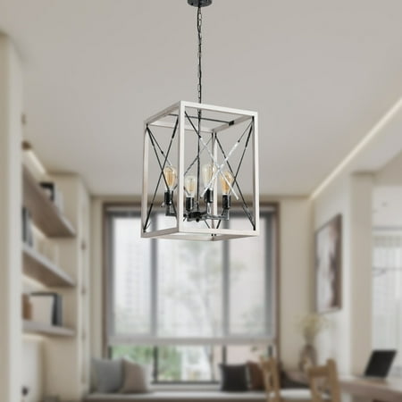 GIFFIH Modern American luxury style square E12 retro chandelier iron 4 bulb white living room chandelier without bulb
GIFFIH Modern American luxury style square E12 retro chandelier iron 4 bulb white living room chandelier without bulb