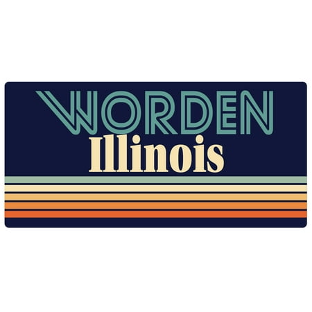 Worden Illinois 5 x 2.5-Inch Fridge Magnet Retro Design