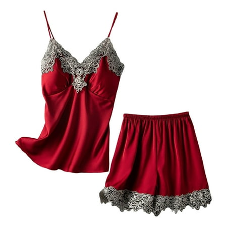 Women s Sleepwear Women Summer Casual Home Solid Color Lace Stitching Strap Pajamas Set With Chest Pad Womens Pajama Sets
Women s Sleepwear Women Summer Casual Home Solid Color Lace Stitching Strap Pajamas Set With Chest Pad Womens Pajama Sets