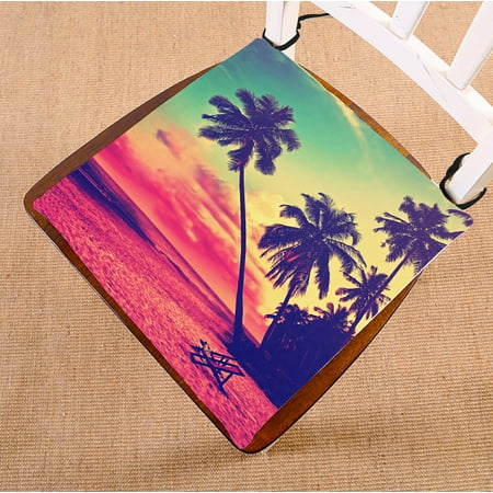 PHFZK Summer Holiday Ocean Beach Chair Pad Tropical Palm Tree Vintage Style Seat Cushion Chair Cushion Floor Cushion Two Sides Size 18x18 inches
PHFZK Summer Holiday Ocean Beach Chair Pad Tropical Palm Tree Vintage Style Seat Cushion Chair Cushion Floor Cushion Two Sides Size 18x18 inches