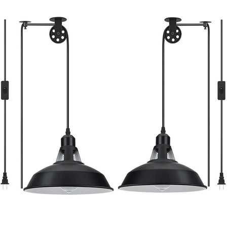 Plug in Pendant Light Industrial Pulley Pendant Lamp E26 Vintage Hanging Light Fixture with 14.76ft Cord on/off Switch 2 Pcs
Plug in Pendant Light Industrial Pulley Pendant Lamp E26 Vintage Hanging Light Fixture with 14.76ft Cord on/off Switch 2 Pcs