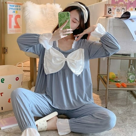 DanceeMangoo New Womens Pajamas Set Spring Autumn Night Homewear Suit Girls Sleepwear Bow Pijamas Homepwear Pyjamas Kawaii Pj Sets
DanceeMangoo New Womens Pajamas Set Spring Autumn Night Homewear Suit Girls Sleepwear Bow Pijamas Homepwear Pyjamas Kawaii Pj Sets