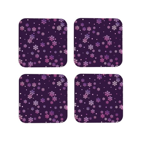 Honeii Purple Snow Flakes Print Leather Coaster Set of 4 Ideal for Safeguarding Your Furniture from Drinks Spills and Effortless Cleanup-Square
Honeii Purple Snow Flakes Print Leather Coaster Set of 4 Ideal for Safeguarding Your Furniture from Drinks Spills and Effortless Cleanup-Square
