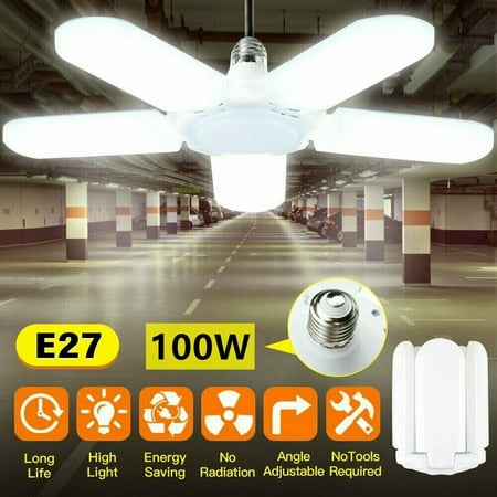 1-8Pack 300W Deformable LED Garage Light Shop Ceiling Lights Fixture 6500K Bulb
