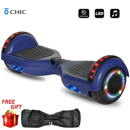 CHO Power Sports 6.5 inch Wheel Hoverboard Electric Smart Self Balancing Scooter Hoover Board with Built in Speaker LED Light - UL2272 Certified