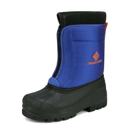 Dream Pairs Boys Girls Kids Warm Waterproof Snow Boots Winter Outdoor Snow Boots KSTAR ROYAL/BLUE/ORANGE Size 1