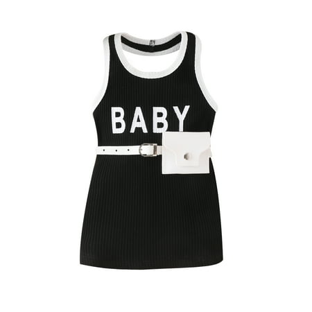 CHAMAIR Sleeveless Dress Round Neck Baby Girls Tanks Top Dress Letter Print Fashion (Black 3T)
CHAMAIR Sleeveless Dress Round Neck Baby Girls Tanks Top Dress Letter Print Fashion (Black 3T)