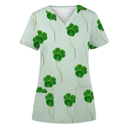 Rejlun Women Nursing Scrubs Short Sleeve T Shirt V Neck Scrub Tops Fashion T-shirt Casual Holiday Tee Style F 3XL
Rejlun Women Nursing Scrubs Short Sleeve T Shirt V Neck Scrub Tops Fashion T-shirt Casual Holiday Tee Style F 3XL