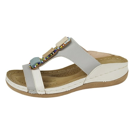 ZAROYEAX Ladies Summer Solid Colour Pearl Hollow Breathable Slope with Thick Bottom Large Size Sandals Slippers
ZAROYEAX Ladies Summer Solid Colour Pearl Hollow Breathable Slope with Thick Bottom Large Size Sandals Slippers