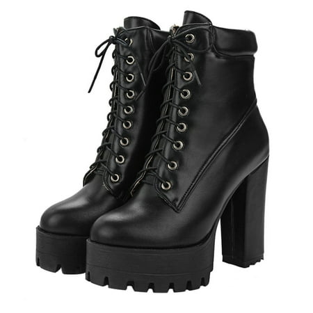 1 Pair of Comfortable PU Short Boots Lightweight Low High Heeled Boots