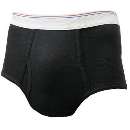 DDI 1821287 Men's 100% Cotton Black Mid-Rise Briefs- 2XL Case of 60