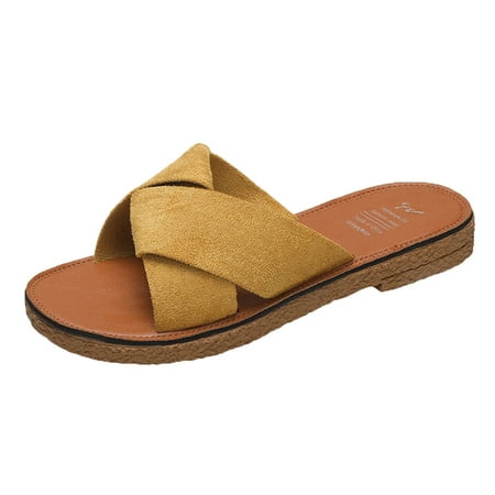 nsendm Womens Slippers with Bow Fashion Summer Women Slippers Cross Strap Solid Color Flat Slippers Shoes for Women Shoes Yellow 8
nsendm Womens Slippers with Bow Fashion Summer Women Slippers Cross Strap Solid Color Flat Slippers Shoes for Women Shoes Yellow 8