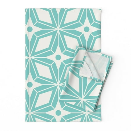 Printed Tea Towel Linen Cotton Canvas - Aqua Large Mid Century Modern Geometric Retro Abstract Diamond Print Decorative Kitchen Towel by Spoonflower
Printed Tea Towel Linen Cotton Canvas - Aqua Large Mid Century Modern Geometric Retro Abstract Diamond Print Decorative Kitchen Towel by Spoonflower