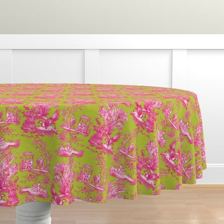 Cotton Sateen Tablecloth 90 Round - Bright Chinoiserie Vibrant Toile Pink Asian Chartreuse Maximalist Print Custom Table Linens by Spoonflower
Cotton Sateen Tablecloth 90 Round - Bright Chinoiserie Vibrant Toile Pink Asian Chartreuse Maximalist Print Custom Table Linens by Spoonflower