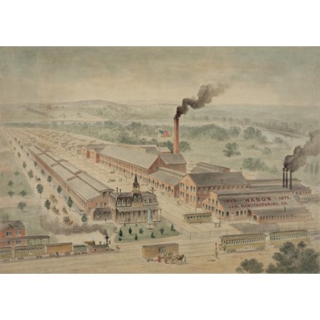 BirdS-Eye View Of The Wason Railroad Car Manufacturing Company Facilities At Springfield History