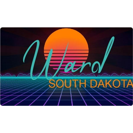 Ward South Dakota 4 X 2.25-Inch Fridge Magnet Retro Neon Design