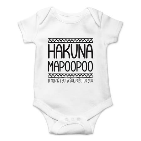 AW Fashions Hakuna Mapoopoo - Movie Parody And Funny Translation - Cute One-Piece Infant Baby Bodysuit (Newborn White)
AW Fashions Hakuna Mapoopoo - Movie Parody And Funny Translation - Cute One-Piece Infant Baby Bodysuit (Newborn White)