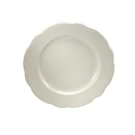 10.5 in. Manhattan Black Porcelain Plate White