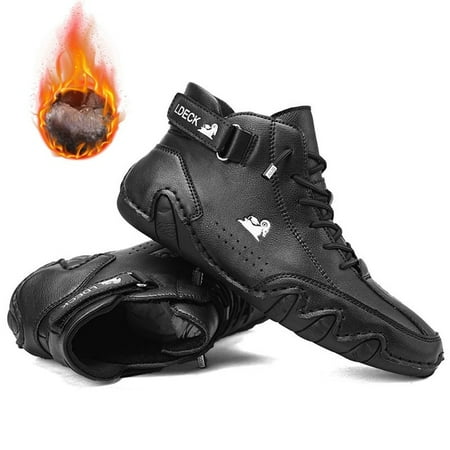 2022 New Men s Shoes Casual Shoes Ankle Boots Retro Winter Warm Plush Men Shoes Flat Lace Up Non-slip Trend Short Snow Boots