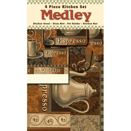 Home Dynamix Medley Four Piece Kitchen Set: Latte and Espresso: 4 Piece Kitchen Set