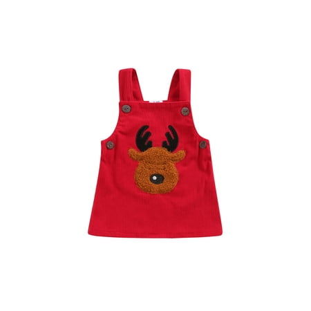 Seyurigaoka Baby Suspender Dress Sleeveless Corduroy Elephant / Elk Midi