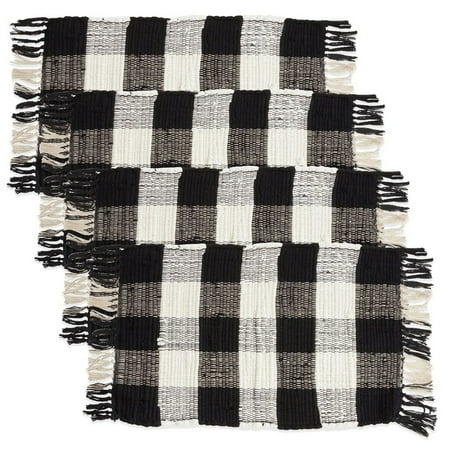 Fennco Styles Gênes Collection Buffalo Plaid Chindi 100% Cotton Placemats 14 x 20 Inch Set of 4 - Black
Fennco Styles Gênes Collection Buffalo Plaid Chindi 100% Cotton Placemats 14 x 20 Inch Set of 4 - Black