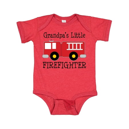 Inktastic Grandpa s Little Firefighter Gift Baby Boy Bodysuit