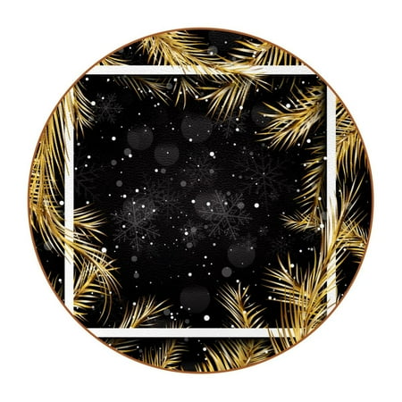 OWNTA Christmas Gold Tree Branches with Black Background Pattern Premium Microfiber Leather Round Coasters (6PCS) - 11x11 cm/4.3x4.3 in - Durable & Stylish Cup Mat Set
OWNTA Christmas Gold Tree Branches with Black Background Pattern Premium Microfiber Leather Round Coasters (6PCS) - 11x11 cm/4.3x4.3 in - Durable & Stylish Cup Mat Set