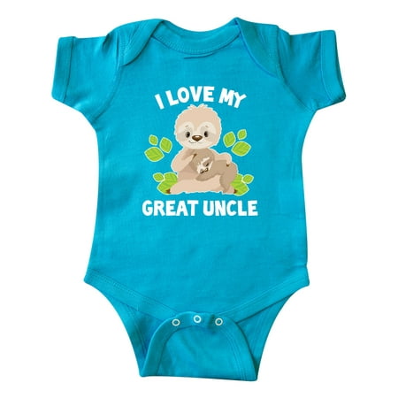 Inktastic Cute Sloth I Love My Great Uncle with Green Leaves Gift Baby Boy or Baby Girl Bodysuit
Inktastic Cute Sloth I Love My Great Uncle with Green Leaves Gift Baby Boy or Baby Girl Bodysuit