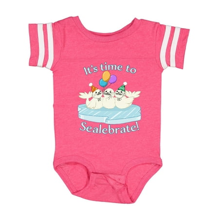 Inktastic It s Time to Sealebrate Seals with Balloons and Party Hats Boys or Girls Baby Bodysuit
Inktastic It s Time to Sealebrate Seals with Balloons and Party Hats Boys or Girls Baby Bodysuit