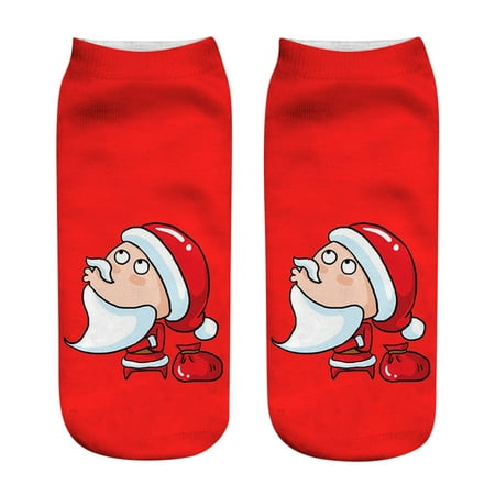 WANYNG Socks Christmas Printed Women Fashion Three- Socks Socks Socks A