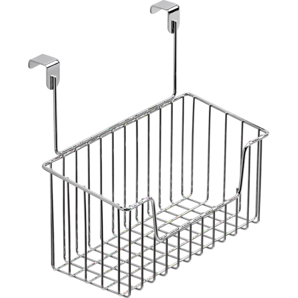 Mainstays 9" Over-the-Cabinet Small Storage and Organization Basket, Bathroom Storage Accessories, Chrome