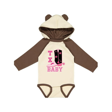 Inktastic Pink Texas Cowboy Baby Gift Baby Girl Long Sleeve Bodysuit