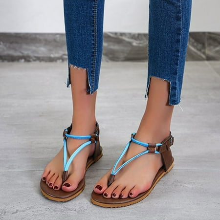 Homadles Womens Summer Sandals- in Store Beach Flats Roman Large Clip-Toe on Clearance Sandals Shoes Blue Size 6.5
Homadles Womens Summer Sandals- in Store Beach Flats Roman Large Clip-Toe on Clearance Sandals Shoes Blue Size 6.5
