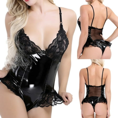 Cathalem See Thru Lingerie for Women Fashion Women Leather Sleepwear Lingerie Underwear Nightdress plus Valentines Lingerie Underwear Black XX-Large
Cathalem See Thru Lingerie for Women Fashion Women Leather Sleepwear Lingerie Underwear Nightdress plus Valentines Lingerie Underwear Black XX-Large