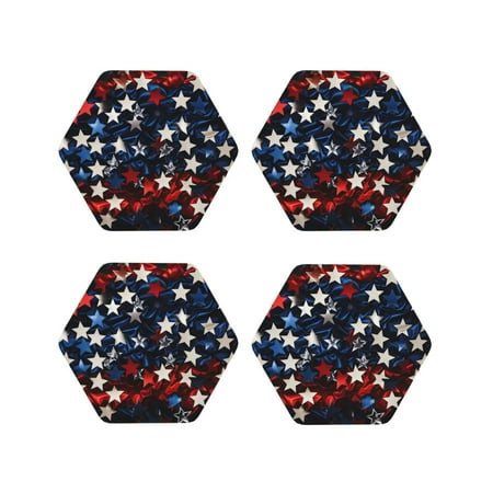 Yiaed Red Blue White Stars Print Leather Coasters for Drinks - Cup Coasters Coffee Table Kitchen Table Bar Home & Office Gifts Handmade Drink Coasters-Hexagon
Yiaed Red Blue White Stars Print Leather Coasters for Drinks - Cup Coasters Coffee Table Kitchen Table Bar Home & Office Gifts Handmade Drink Coasters-Hexagon