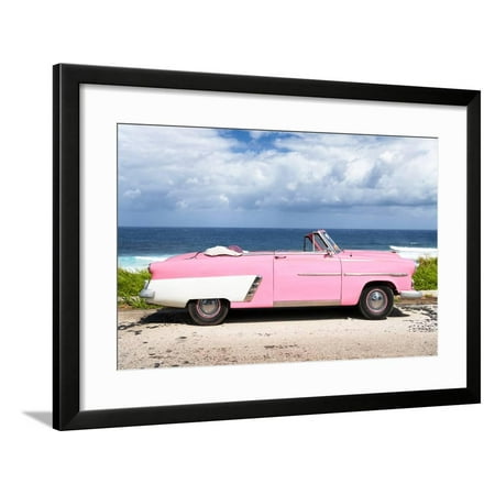Cuba Fuerte Collection - Pink Car Cabriolet Framed Print Wall Art By Philippe Hugonnard