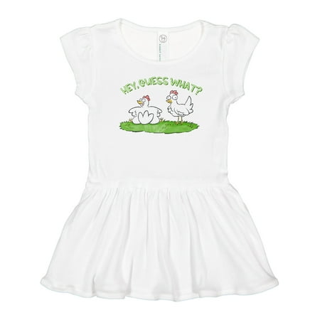 Inktastic Hey Guess What Chicken Butt Gift Toddler Girl Dress