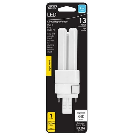 Feit Electric 3011633 Bright White 13W Equivalence PL GX23-2 LED Light Bulb