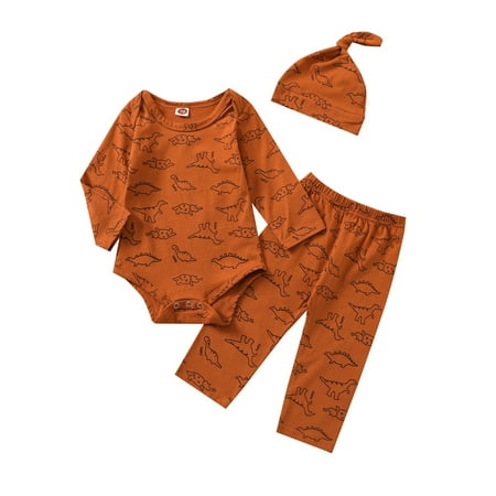 Canrulo Newborn Baby Boys Girls Clothes Cartoon Dinosaur Print Long Sleeve Romper Long Pants with Hat 3Pcs Clothes Yellow Brown 18-24 Months
Canrulo Newborn Baby Boys Girls Clothes Cartoon Dinosaur Print Long Sleeve Romper Long Pants with Hat 3Pcs Clothes Yellow Brown 18-24 Months