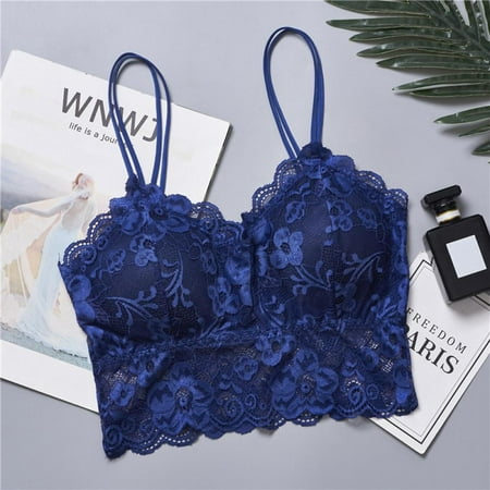 Popvcly Women s Lace Sexy Beauty Back Sling Bra Solid Color Camisole without Steel Ring - 1Pack Blue
Popvcly Women s Lace Sexy Beauty Back Sling Bra Solid Color Camisole without Steel Ring - 1Pack Blue