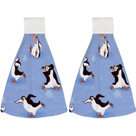 Hanging Towels 2 Pcs Dish Towels Penguins Skating Absorbent Hand Towels with Hanging Loop Washcloth for Bathroom Kitchen
Hanging Towels 2 Pcs Dish Towels Penguins Skating Absorbent Hand Towels with Hanging Loop Washcloth for Bathroom Kitchen