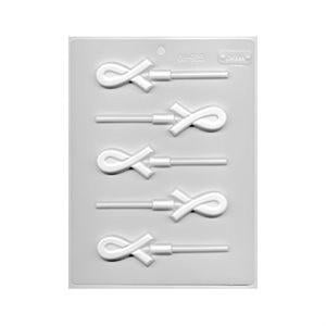 LorAnn Crossed Cause Ribbons Hard Candy Chocolate Lollipop Suckers Sheet Mold