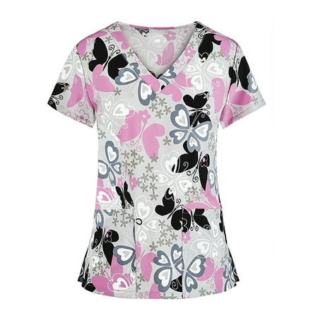 Frontwalk V-neck Scrub Shirt Blouse Summer Women Short Sleeve Pockets Shirt Top Women Casual Loose Baggy Graphic Print Tee Shirt
Frontwalk V-neck Scrub Shirt Blouse Summer Women Short Sleeve Pockets Shirt Top Women Casual Loose Baggy Graphic Print Tee Shirt
