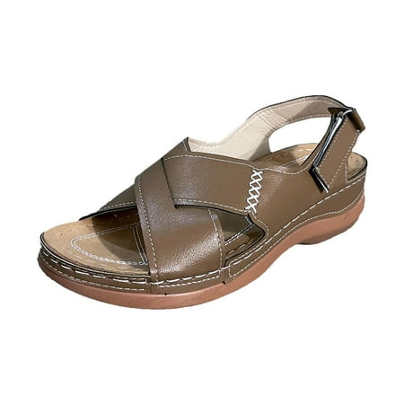 Rewenti Women Ladies Fashion Slope Heel Sandals Comfortable Round Toe Buckle Causal Sandals Shoes Khaki 5.5(36)
Rewenti Women Ladies Fashion Slope Heel Sandals Comfortable Round Toe Buckle Causal Sandals Shoes Khaki 5.5(36)