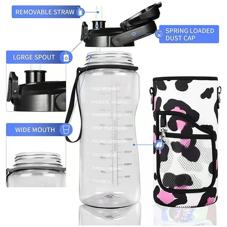 SARZI Half Gallon Water Bottle With Sleeve Water Bottles with Time Marker/Straw
SARZI Half Gallon Water Bottle With Sleeve Water Bottles with Time Marker/Straw