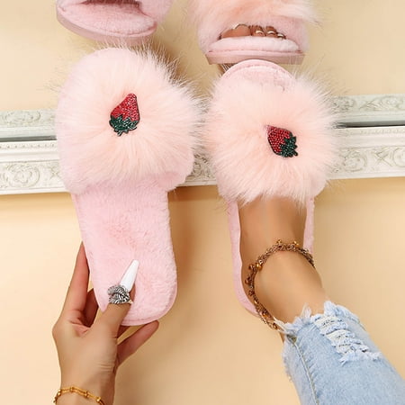 Tangnade House Slippers for Women Fashion Rhinestone Flat Bottom Large Size Outer Wear Furry Slippers
Tangnade House Slippers for Women Fashion Rhinestone Flat Bottom Large Size Outer Wear Furry Slippers