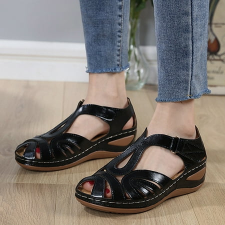 XIAQUJ Women Sandals Fashion Summer Simple Hollow Large Wedge Heel Light Comfortable Hook Loop Sandals Sandals for Women Black 9(42)
XIAQUJ Women Sandals Fashion Summer Simple Hollow Large Wedge Heel Light Comfortable Hook Loop Sandals Sandals for Women Black 9(42)